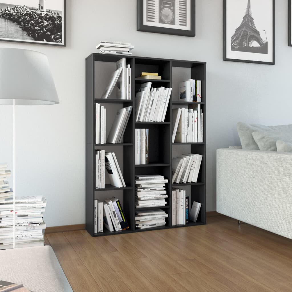 Libreria/Divisorio Nero 100x24x140 cm in Truciolato 800442