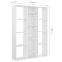 Libreria/Divisorio Bianco Lucido 100x24x140 cm in Truciolato cod mxl 60188