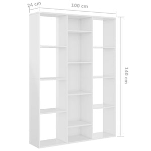 Libreria/Divisorio Bianco Lucido 100x24x140 cm in Truciolato cod mxl 60188