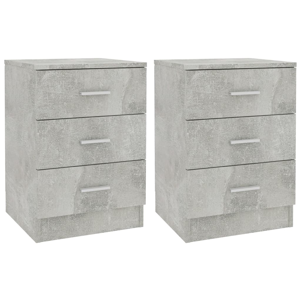 Comodini 2 pz Grigio Cemento 38x35x56 cm in Truciolato cod mxl 48256