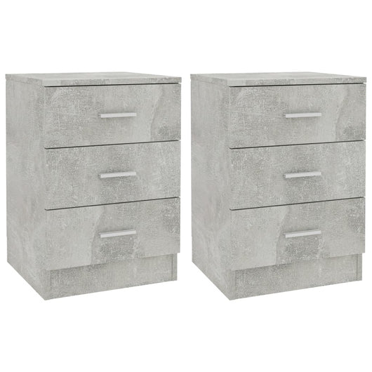 Comodini 2 pz Grigio Cemento 38x35x56 cm in Truciolato cod mxl 48256