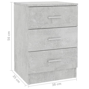 Comodini 2 pz Grigio Cemento 38x35x56 cm in Truciolato cod mxl 48256