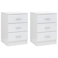 Comodini 2 pz Bianco Lucido 38x35x56 cm in Truciolato 800463