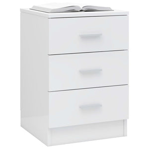 Comodini 2 pz Bianco Lucido 38x35x56 cm in Truciolato 800463