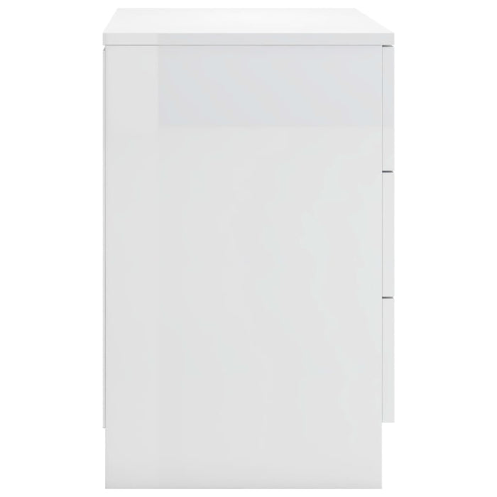 Comodini 2 pz Bianco Lucido 38x35x56 cm in Truciolato 800463