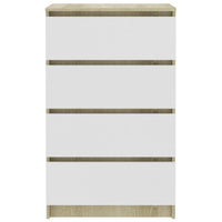 Credenza Bianca e Sonoma 60x35x98,5 cm in Legno Multistrato 800536