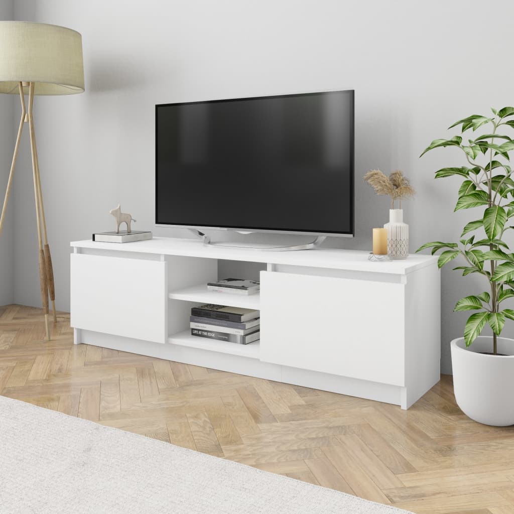 Mobile Porta TV Bianco 120x30x35,5 cm in Legno Multistrato 800567