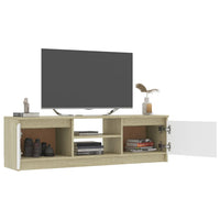 Mobile TV Bianco e Rovere Sonoma 120x30x35,5 cm in Truciolato cod mxl 63462