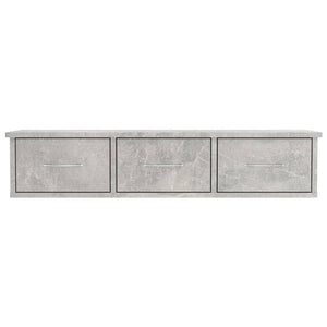 Scaffale Cassetti a Muro Grigio Cemento 88x26x18,5cm Truciolato cod mxl 33487