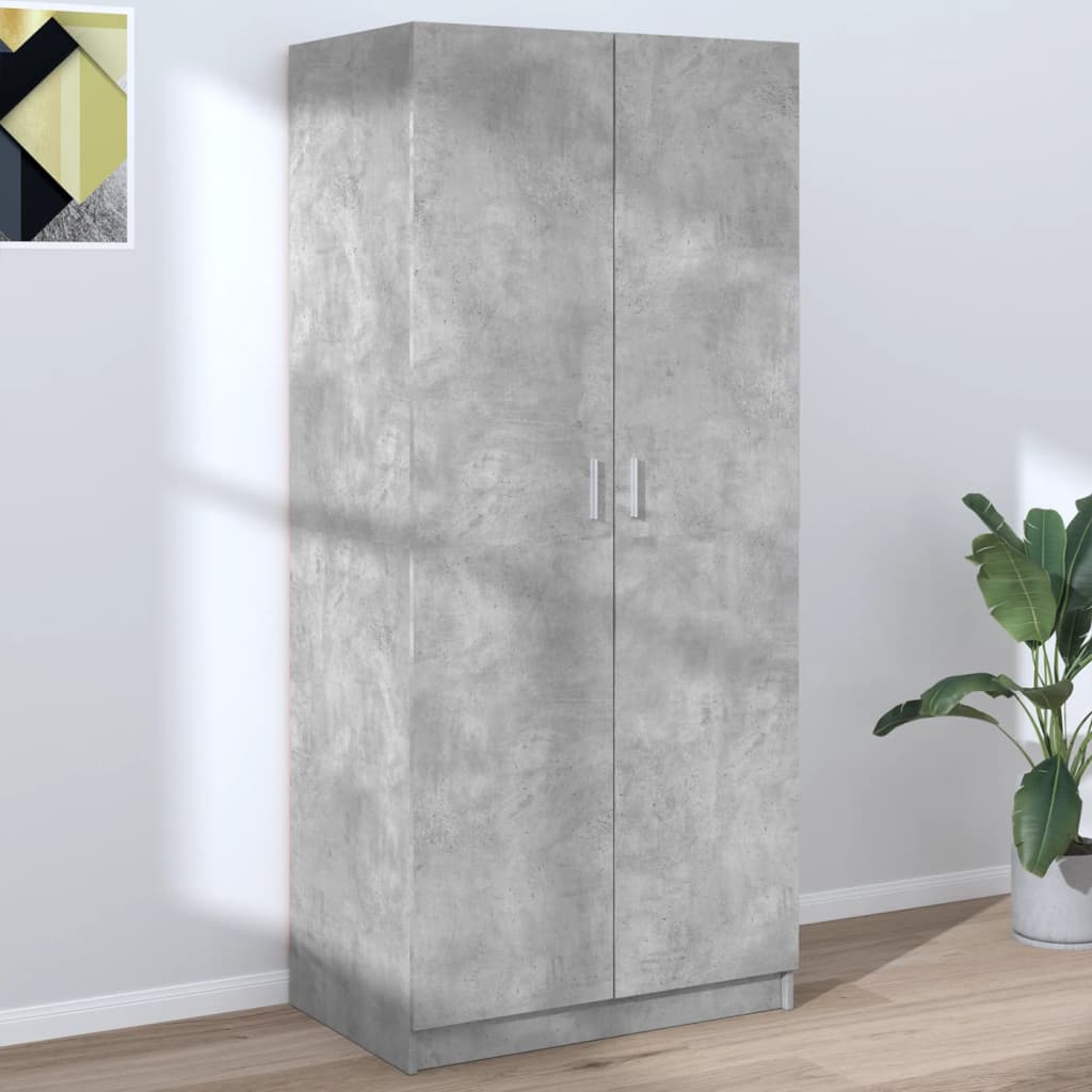 Armadio Grigio Cemento 80x52x180 cm in Truciolato cod mxl 74674