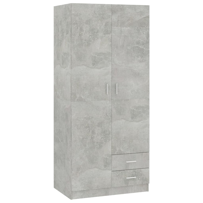 Armadio Grigio Cemento 80x52x180 cm in Legno Multistrato 800643