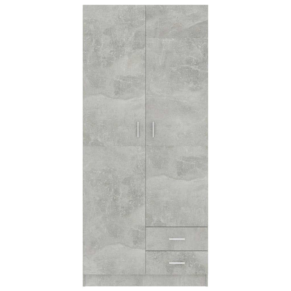 Armadio Grigio Cemento 80x52x180 cm in Legno Multistrato 800643