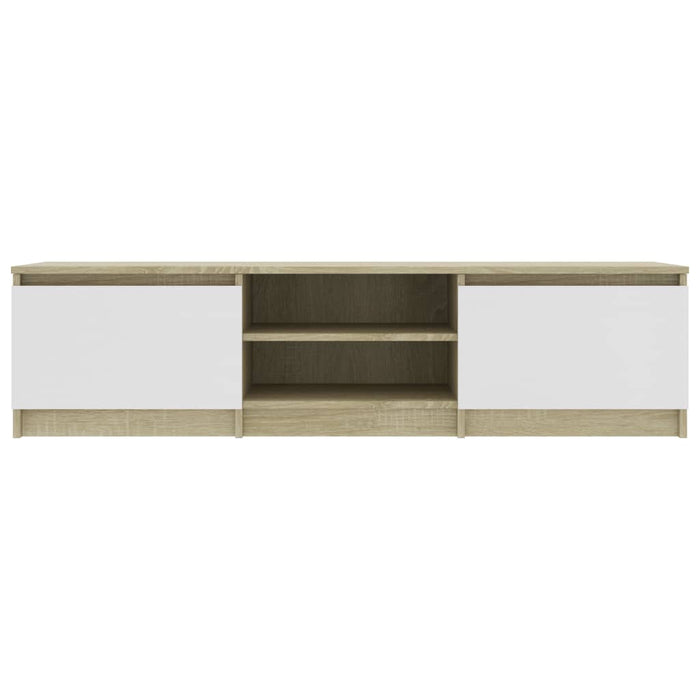 Mobile TV Bianco Rovere Sonoma 140x40x35,5 cm Legno Multistrato 800653