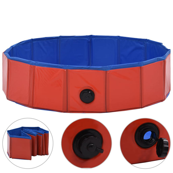 Piscina per Cani Pieghevole Rossa 80x20 cm in PVC 170822