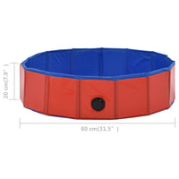 Piscina per Cani Pieghevole Rossa 80x20 cm in PVC 170822