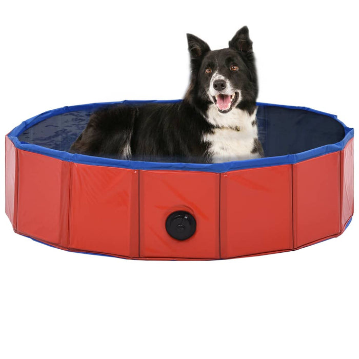 Piscina per Cani Pieghevole Rossa 80x20 cm in PVC 170822