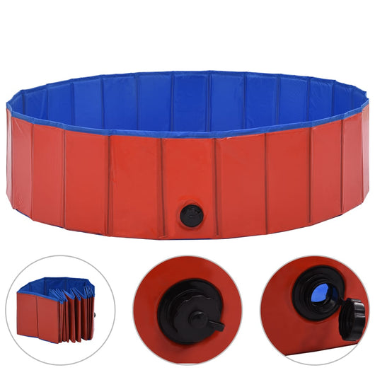 Piscina per Cani Pieghevole Rossa 120x30 cm in PVC