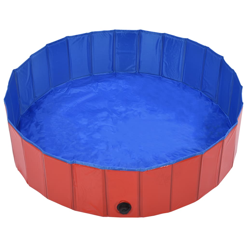 Piscina per Cani Pieghevole Rossa 120x30 cm in PVC