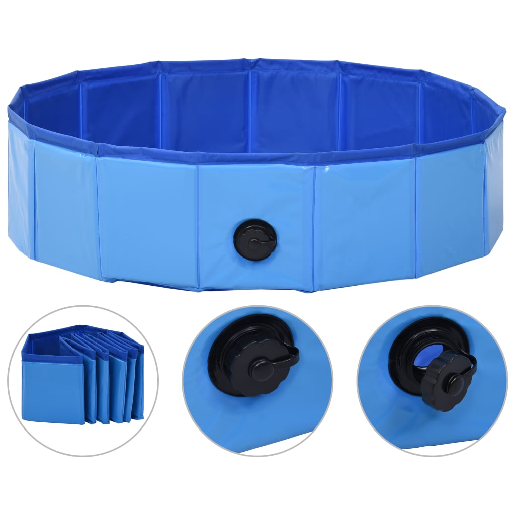 Piscina per Cani Pieghevole Blu 80x20 cm in PVC cod mxl 61180