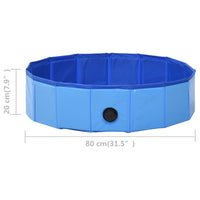 Piscina per Cani Pieghevole Blu 80x20 cm in PVC cod mxl 61180