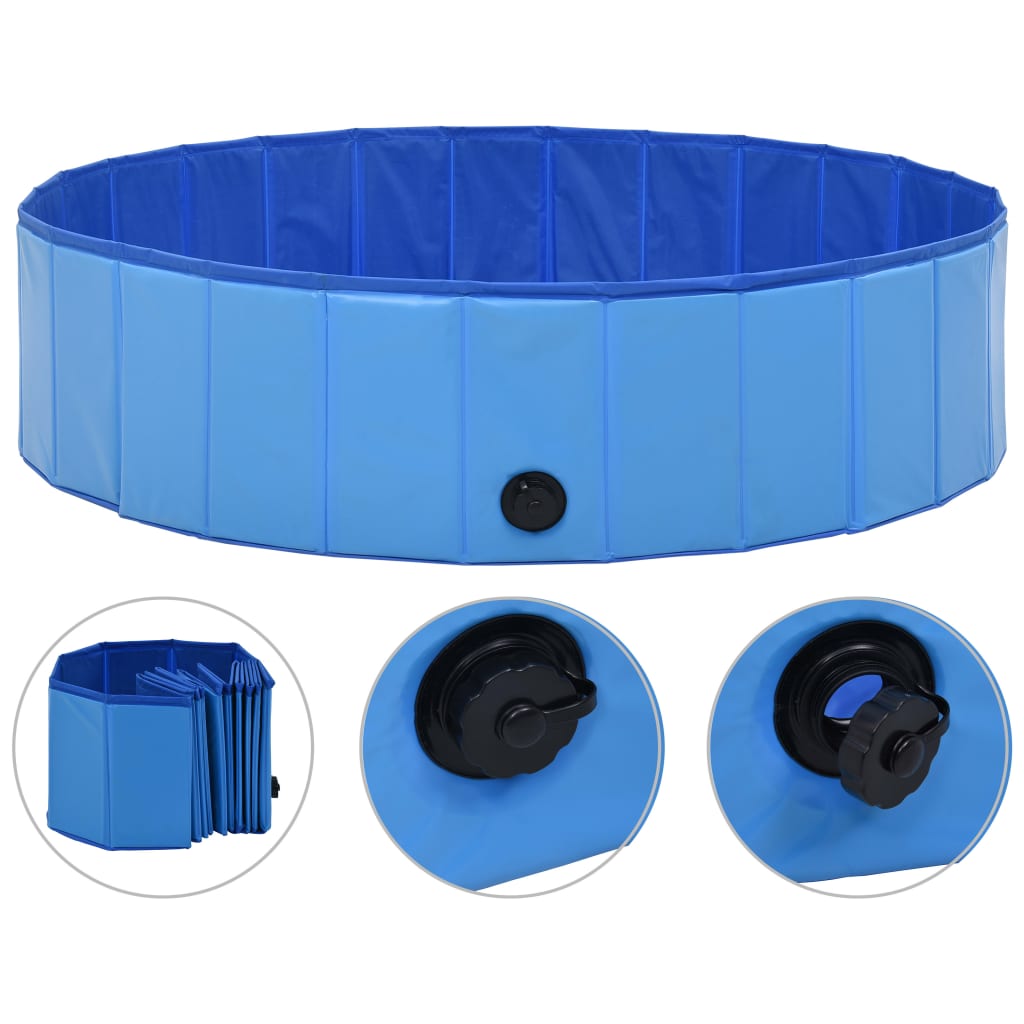 Piscina per Cani Pieghevole Blu 120x30 cm in PVC 170826