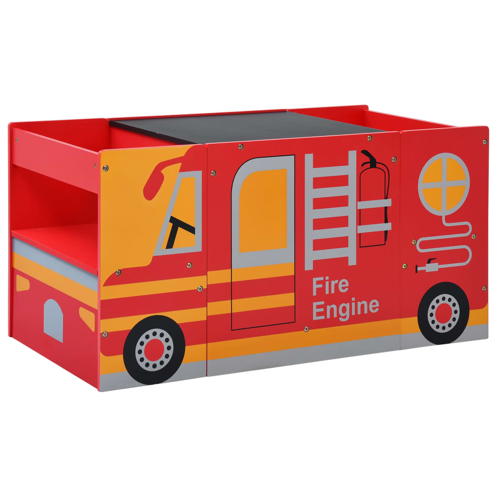 Set e Tavolo Sedie per Bambini 3pz Design Camion Pompieri Legno 286190