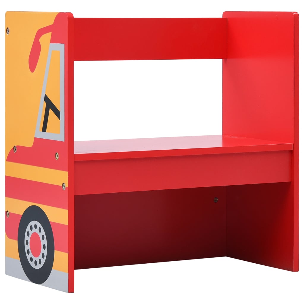 Set e Tavolo Sedie per Bambini 3pz Design Camion Pompieri Legno 286190