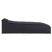 Lettino Prendisole con Cuscino in Polyrattan Nero cod mxl 25277