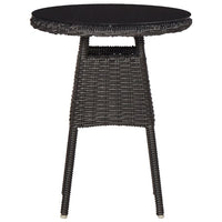 Set Bistrot da Giardino 3 pz con Cuscini in Polyrattan Nero 46549