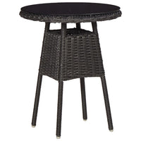 Set Bistrot da Giardino 3 pz con Cuscini in Polyrattan Nero 46549