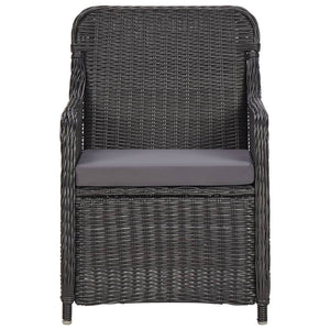 Set Bistrot da Giardino 3 pz con Cuscini in Polyrattan Nero 46549