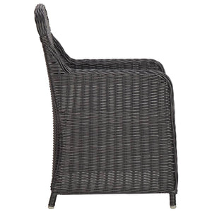 Set Bistrot da Giardino 3 pz con Cuscini in Polyrattan Nero 46549