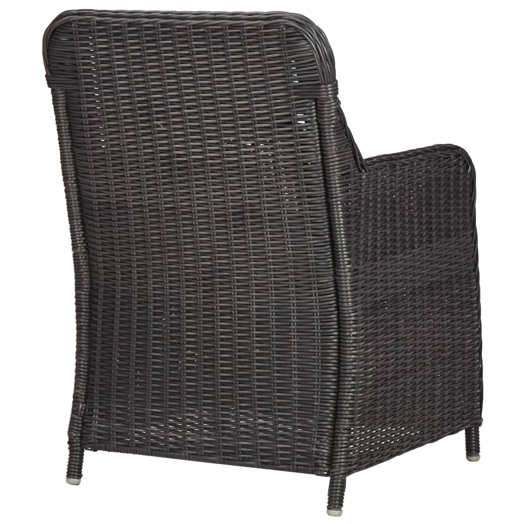 Set Bistrot da Giardino 3 pz con Cuscini in Polyrattan Nero 46549