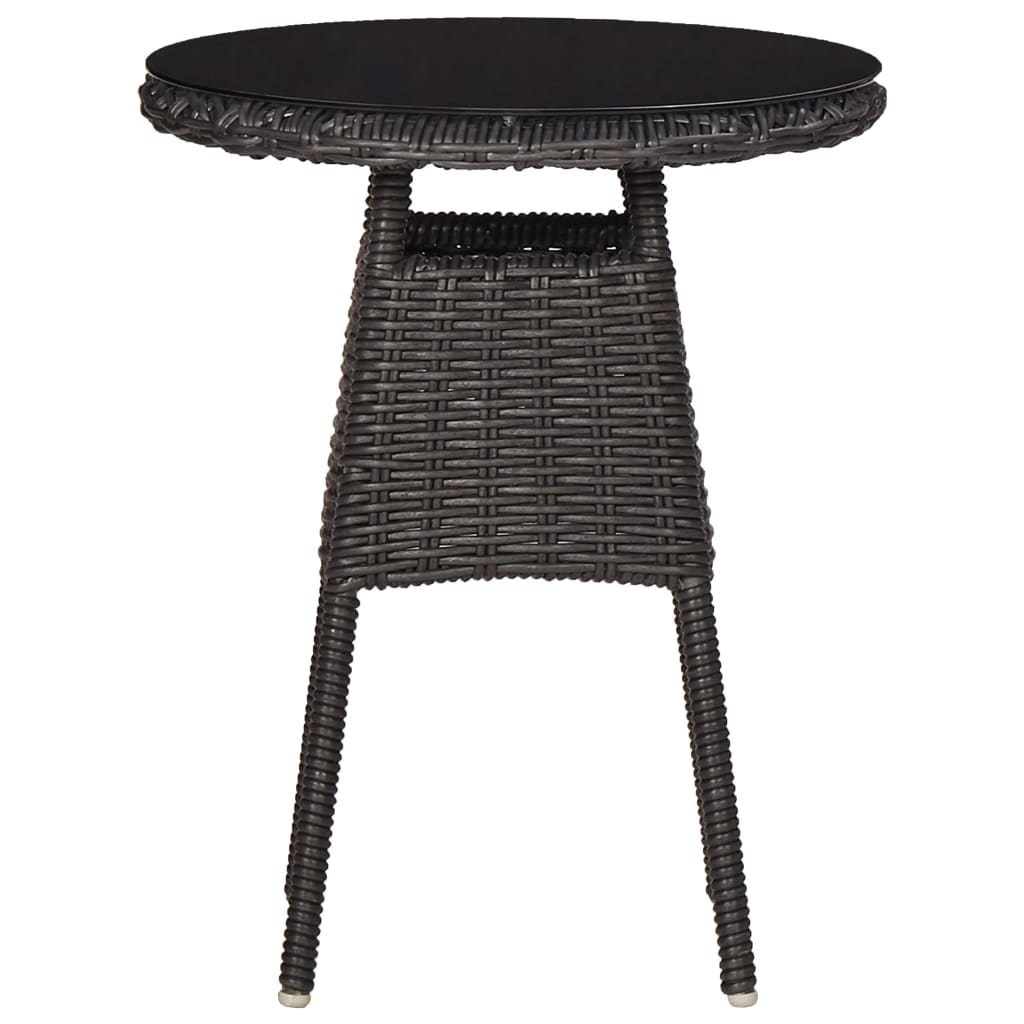 Sedie da Giardino 2 pz con Tavolino da Tè in Polyrattan Nero