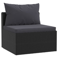 Set Divani da Giardino 7 pz con Cuscini in Polyrattan Nero cod mxl 61200