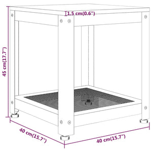 Tavolino Marrone Scuro e Nero 40x40x45 cm MDF e Ferro cod mxl 18555