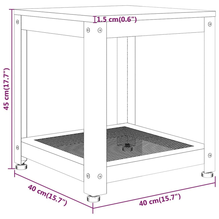 Tavolino Marrone Scuro e Nero 40x40x45 cm MDF e Ferro cod mxl 18555