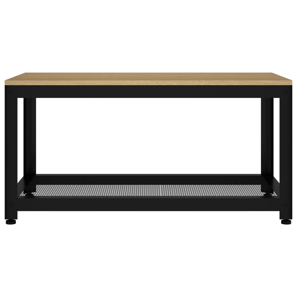 Tavolino Salotto Marrone Chiaro e Nero 90x45x45 cm MDF e Ferro cod mxl 16148