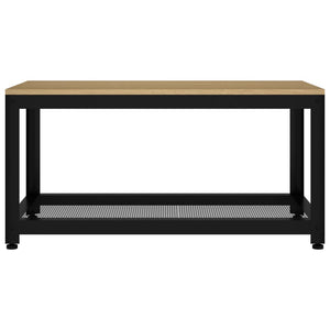 Tavolino Salotto Marrone Chiaro e Nero 90x45x45 cm MDF e Ferro cod mxl 16148