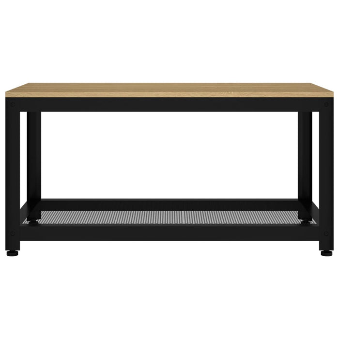 Tavolino Salotto Marrone Chiaro e Nero 90x45x45 cm MDF e Ferro cod mxl 16148