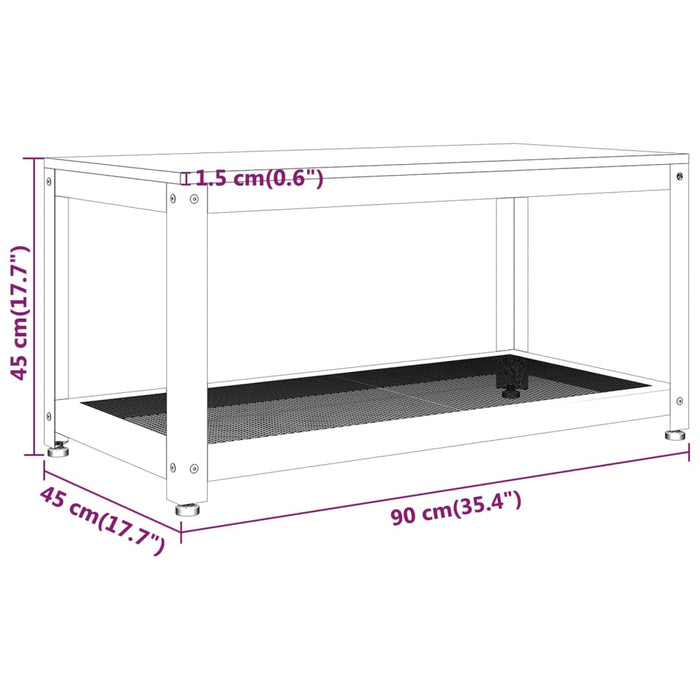 Tavolino Salotto Marrone Chiaro e Nero 90x45x45 cm MDF e Ferro cod mxl 16148