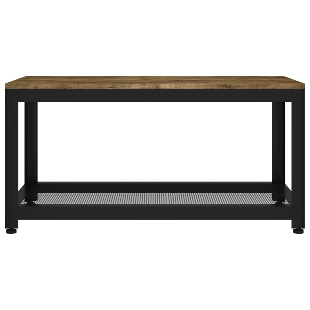 Tavolino Salotto Marrone Scuro e Nero 90x45x45cm in MDF e Ferro