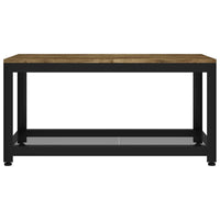 Tavolino Salotto Marrone Scuro e Nero 90x45x45cm in MDF e Ferro