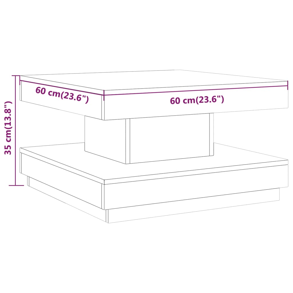 Tavolino da Salotto Marrone Chiaro 60x60x35 cm in MDF