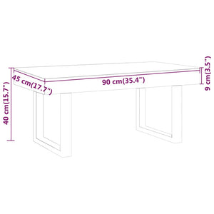 Tavolino Salotto Marrone Scuro e Nero 90x45x40cm in MDF e Ferro cod mxl 11806