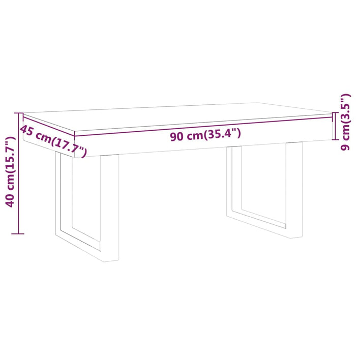 Tavolino da Salotto Grigio e Nero 90x45x40 cm in MDF e Ferro cod mxl 8720