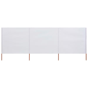 Paravento a 3 Pannelli in Tessuto 400x80 cm Bianco Sabbia cod mxl 18508