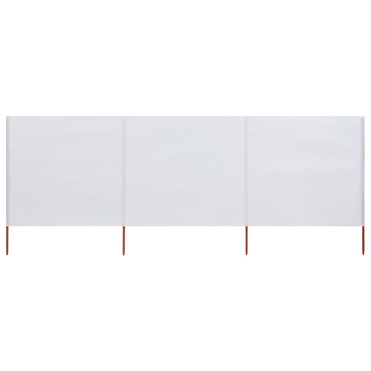 Paravento a 3 Pannelli in Tessuto 400x80 cm Bianco Sabbia cod mxl 18508