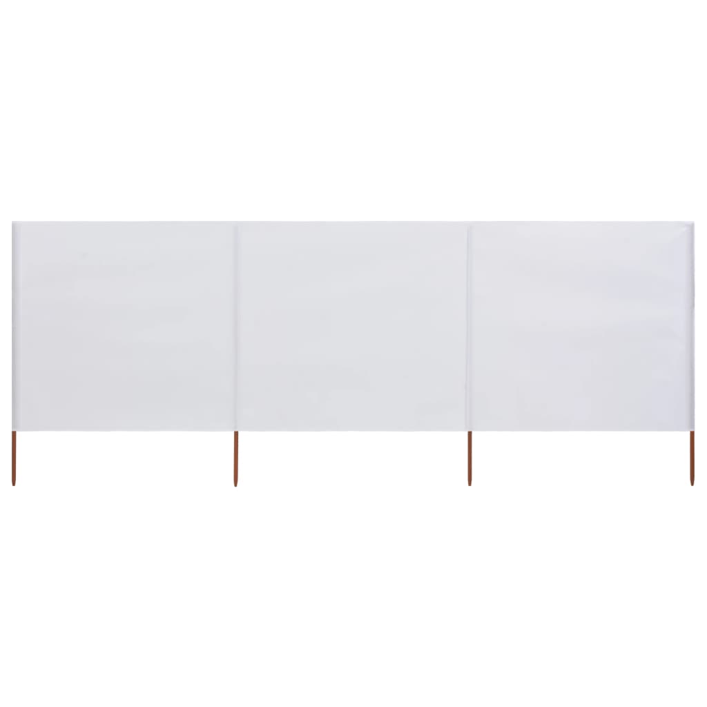 Paravento a 3 Pannelli in Tessuto 400x160 cm Bianco Sabbia 47148