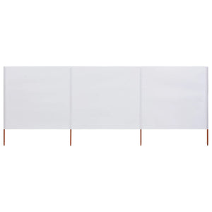 Paravento a 3 Pannelli in Tessuto 400x160 cm Bianco Sabbia 47148